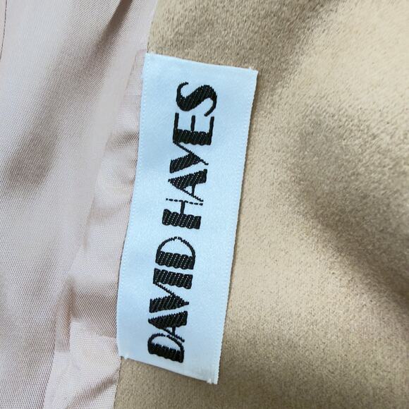 David Hayes Tan Vintage Wool Blazer Neutral Crop Career Office Womens Size 4 - Picture 4 of 6